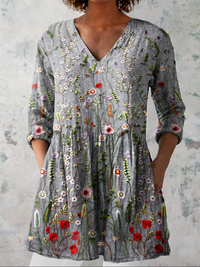 MARZIA | Blusa lunga con scollo a V